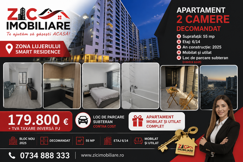 Lujerului, Smart Residence, apartament 2 camere, mobilat, utilat